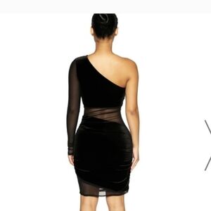 Naked Wardrobe Black One-Shoulder Dress